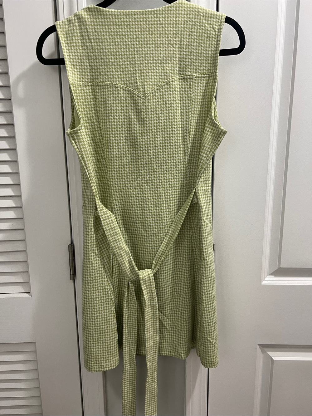 Cider Jacquard V-Neck Houndstooth Bowknot Mini Dress - Picture 4 of 4